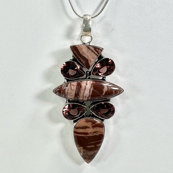 XL 925 Coconut Jasper Pendant & bracelet Set - Picture 3 of 7